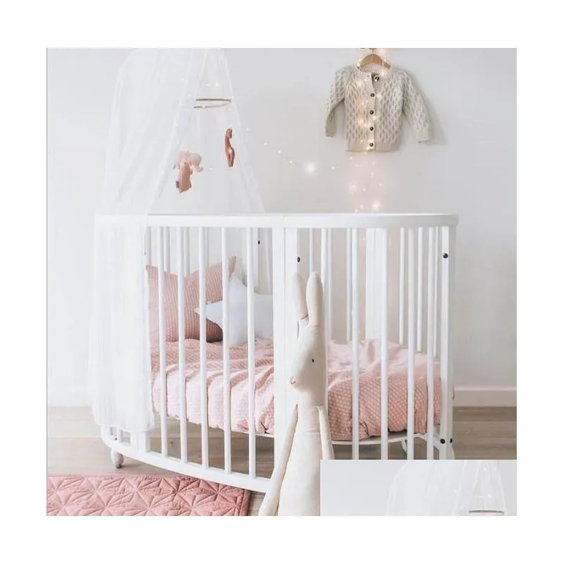 어린이 침대 mtifunctional baby ins crib 단단한 나무 둥근 침대 mti- 기능 스 플라이 싱 BB 쌍둥이 중간 드롭 배달 홈 정원 dhlny