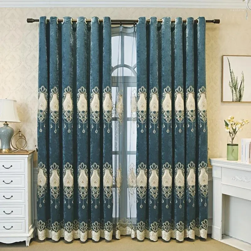 Элегантные пастельные синельные шторы для гостиной, 1 шт., мягкая и стильная вышивка