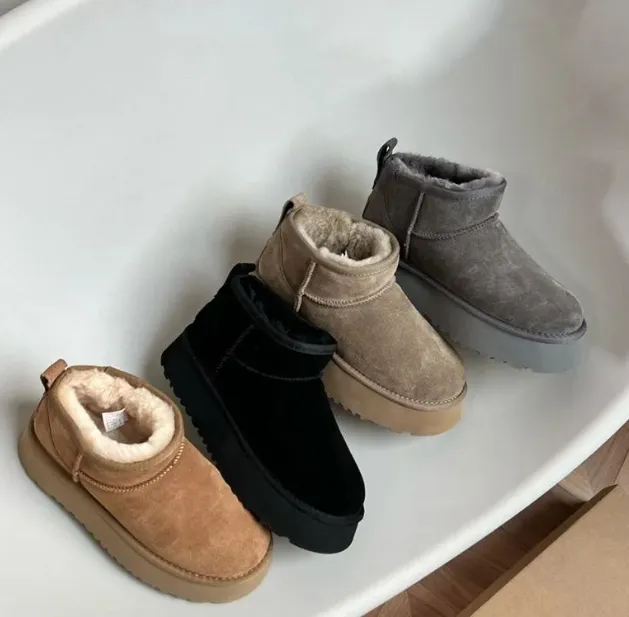 Avustralya Ultra Mini Önyükleme Tasarımcısı Avustralya Boots Kadın Klasik Tasman Tazz Slipper Platformu Giden Kış ayak bileği kürk Sonw Boot