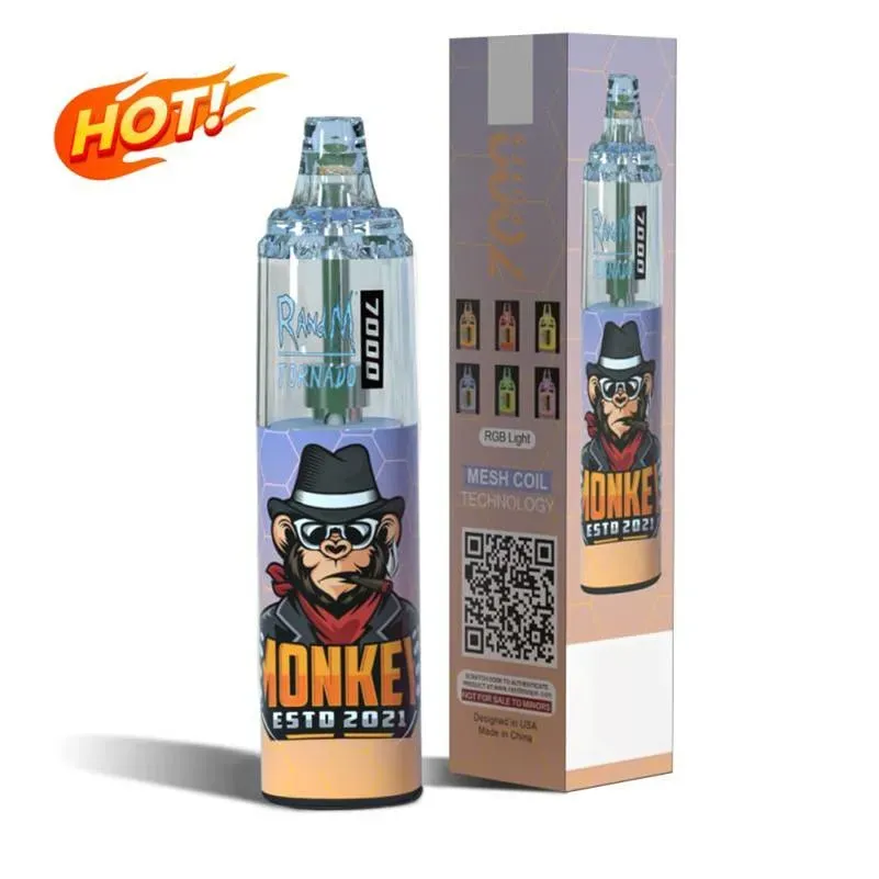 Vape Pen RandM Tornado 7000 Puffs Einweg E Zigaretten Pod Mesh Mehrfarbige Spule Einstellbarer