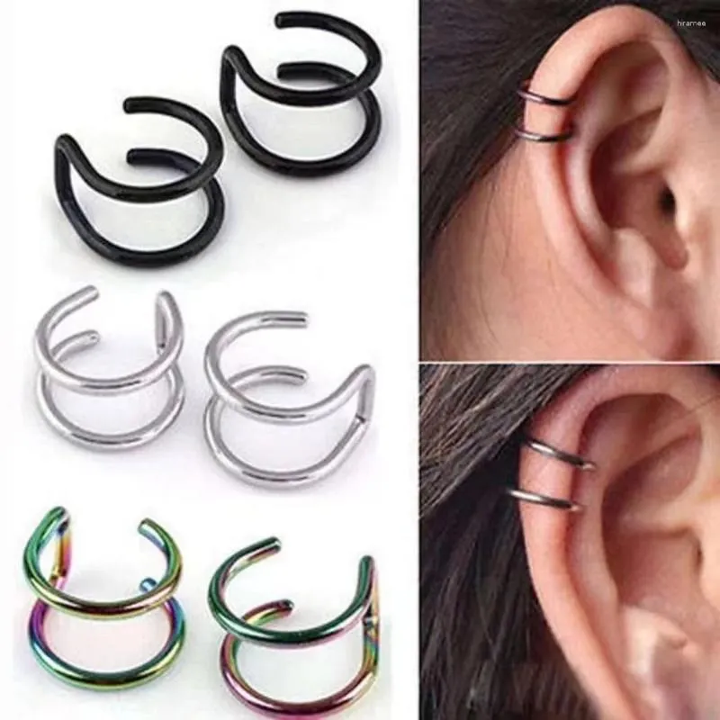 Sırtlar Küpe klipsinde Küpe Küpe Tragus C Şekilli Çift Yüzük Kulak Dudak Kuff Burun Sahte Piercing Vücut Yahudi