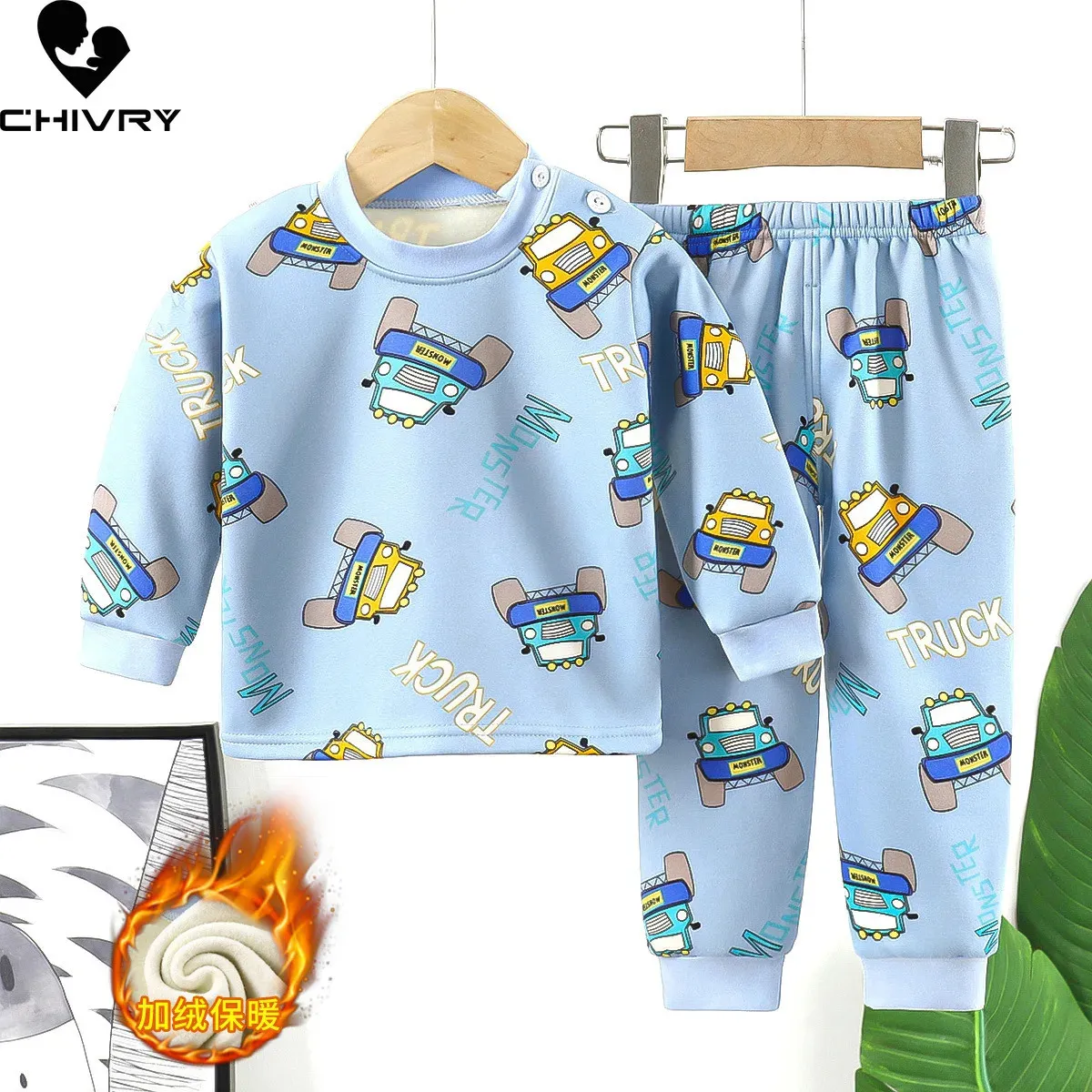 Pajamas Autumn Winter Kids Thicken Warm Baby Boys Girls Cartoon Long Sleeve Pyjamas Toddler Sleepwear Clothing Sets 231030