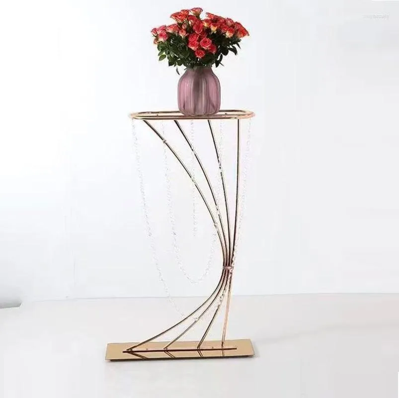 Décoration de fête 6pcssupport de fleur d'or pour la pièce maîtresse de table à manger décor floral d'événement de mariage anniversaire douche nuptiale Cou