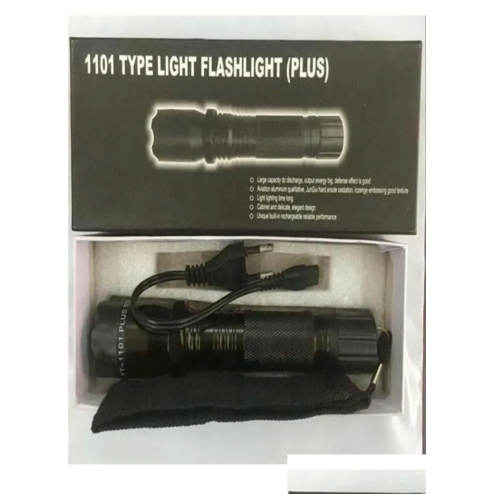 Lampes de poche Torches 1101 1102 Type Edc Linternas Light LED Lampe de poche tactique Lanterna Torche d'auto-défense Aurora5Y3129662 Drop Deli Dhclp