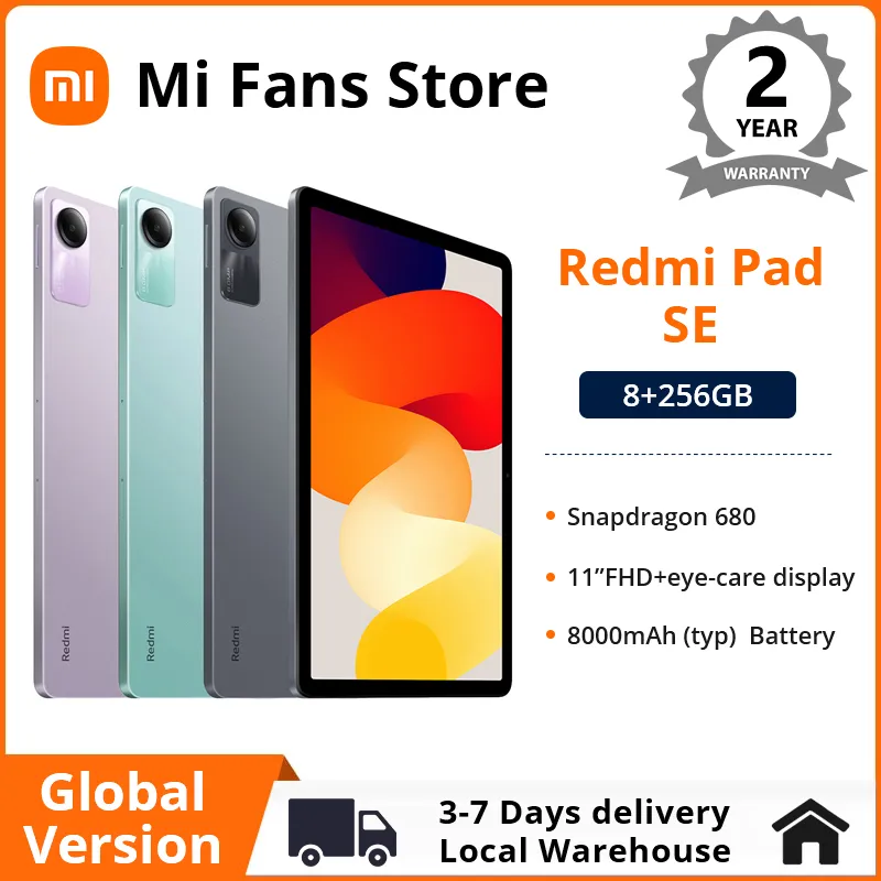 Global Version Xiaomi Redmi Pad SE 128GB / 256GB Snapdragon® 680 Mi Tablet  Quad speakers Dolby Atmos® 90Hz 11 Display 8000mAh