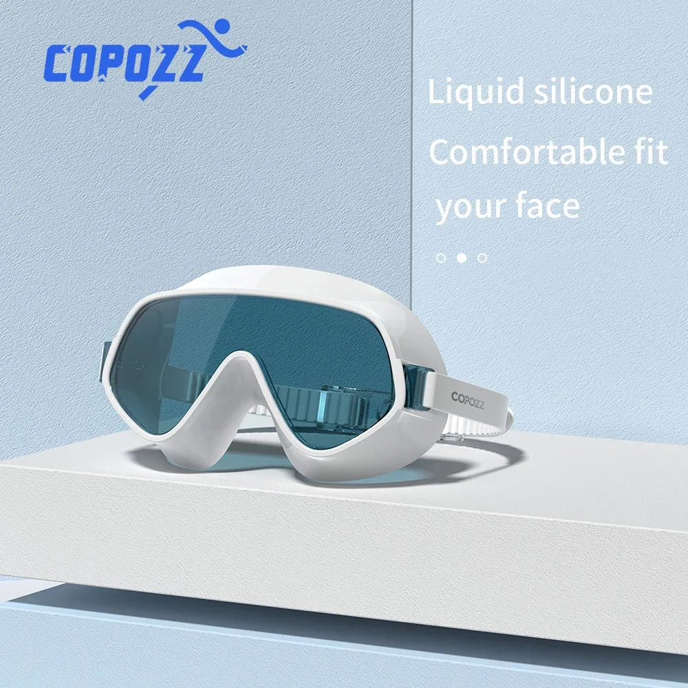 Gogle Profesjonalne gogle pływackie duże ramy anty-fog anty-UV pływające okulary miękkie silikonowe wodoodporne okulary pływające dla mężczyzn kobiety 231030
