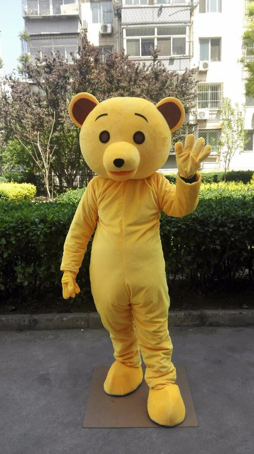 Halloween Yellow Bear Mascot -kostymer av hög kvalitet Halloween Fancy Party Dress Cartoon Character Carnival Xmas Easter Advertising Birthday Party