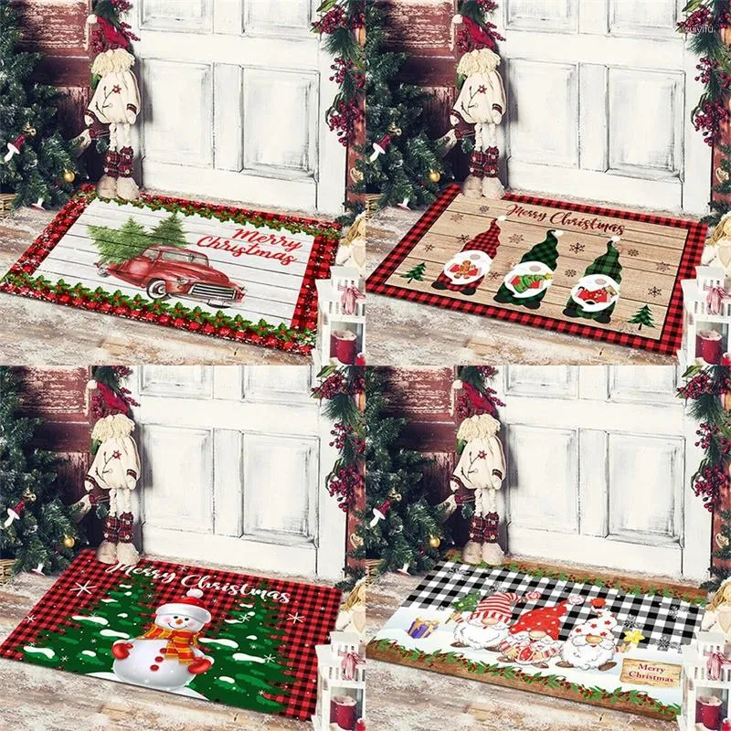 Carpets Creative Christmas Mat For Hallway Festival Decoration 2024 Door Tapete Rug Home Carpet Bath Toilet Anti Slip Mats Year Gift