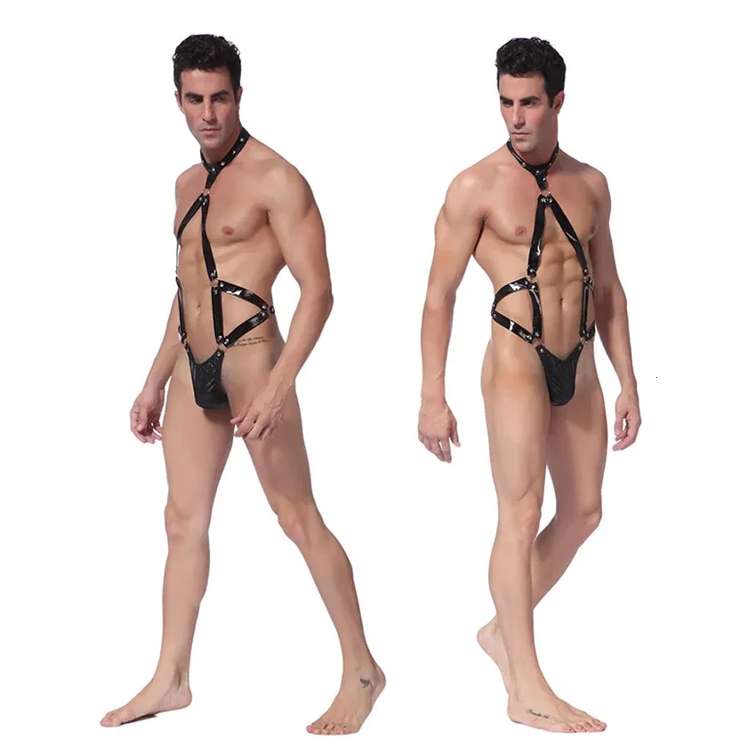 Ensemble sexy sexy érotique Bdsm adulte hommes culottes femme de chambre pour homme string sous-vêtements jeu de sexe Cosplay jeu de rôle Costume 18 Costume en cuir déguisement 231030