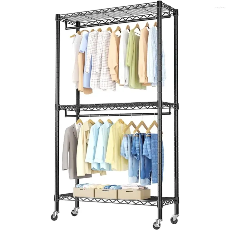 Cabides Golpart portátil armário rolando roupas rack para pendurar vestuário roupas guarda-roupa quarto de armazenamento