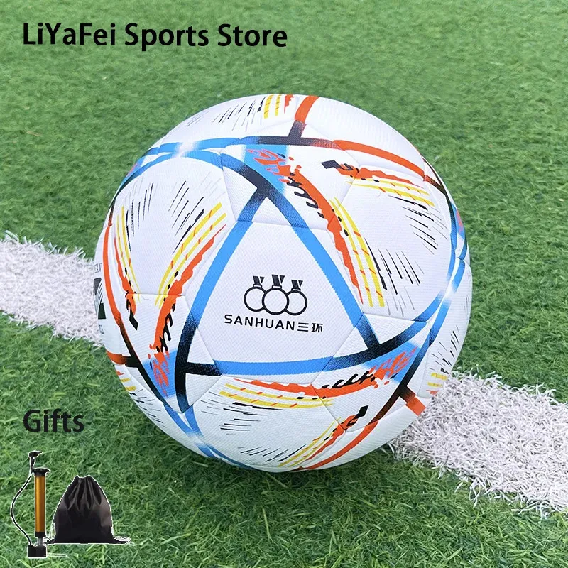 Balls LIYAFEI Size 5 Footballs Soccer Adults Youth Training Match Game Standard Futsal High Quality Football Free Gifts 231030