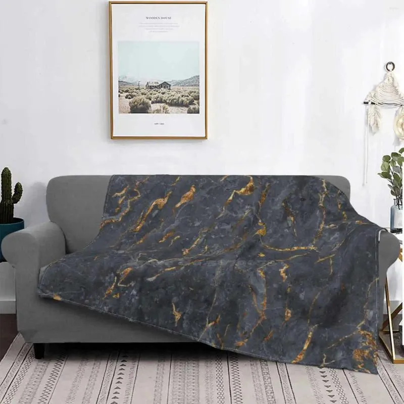 Blankets Marble Gold All Sizes Soft Cover Blanket Home Decor Bedding Grey Luxury High Quality Color Ganakis