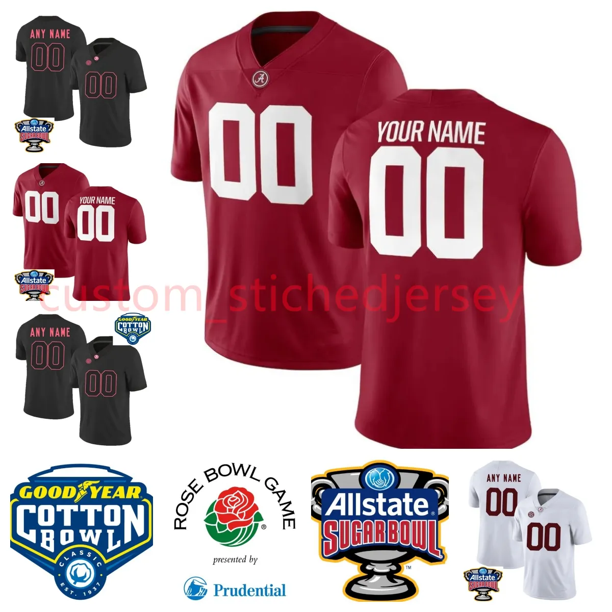 Alabama Crimson Tide Jerseys Camisa de futebol do Alabama A.J. McCarron Shane Lee Jay Barker Johnny Musso O.J. Howard Josh Jacobs Woodrow Lowe David Palmer