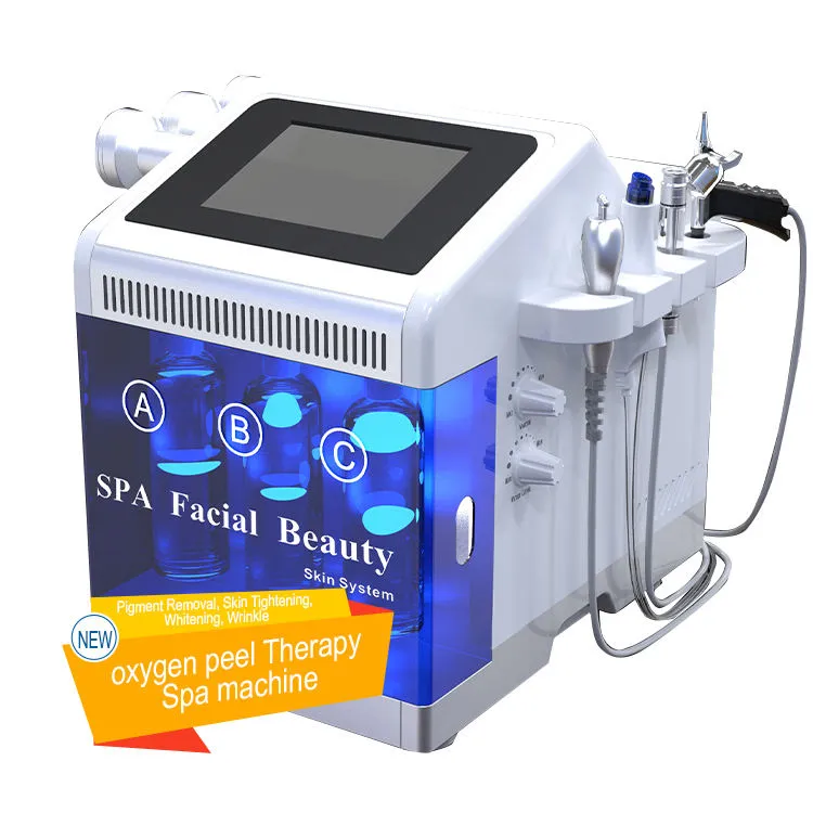 Högkvalitativ 8 in1 Hydra Microdermabrasion Deep Cleaning Skin Care Therapy Spa Machine Water Peel Oxygen Jet Facial Beauty Machine