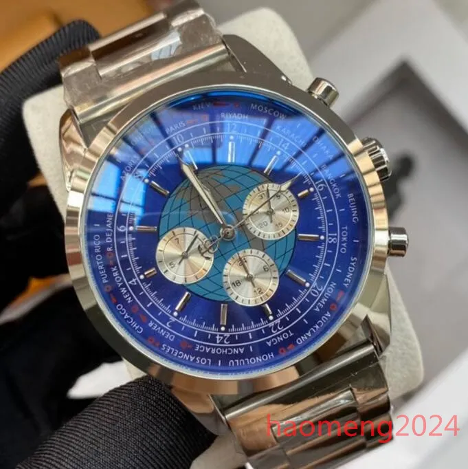 トップAAAブルティリング45mmメンズウォッチトランスシーンB06 B01 B01 NAVITIMER CHRONOGRAPHバッテリームーブメントクォーツシルバーダイヤル50周年記念ステインスティールスチール腕時計