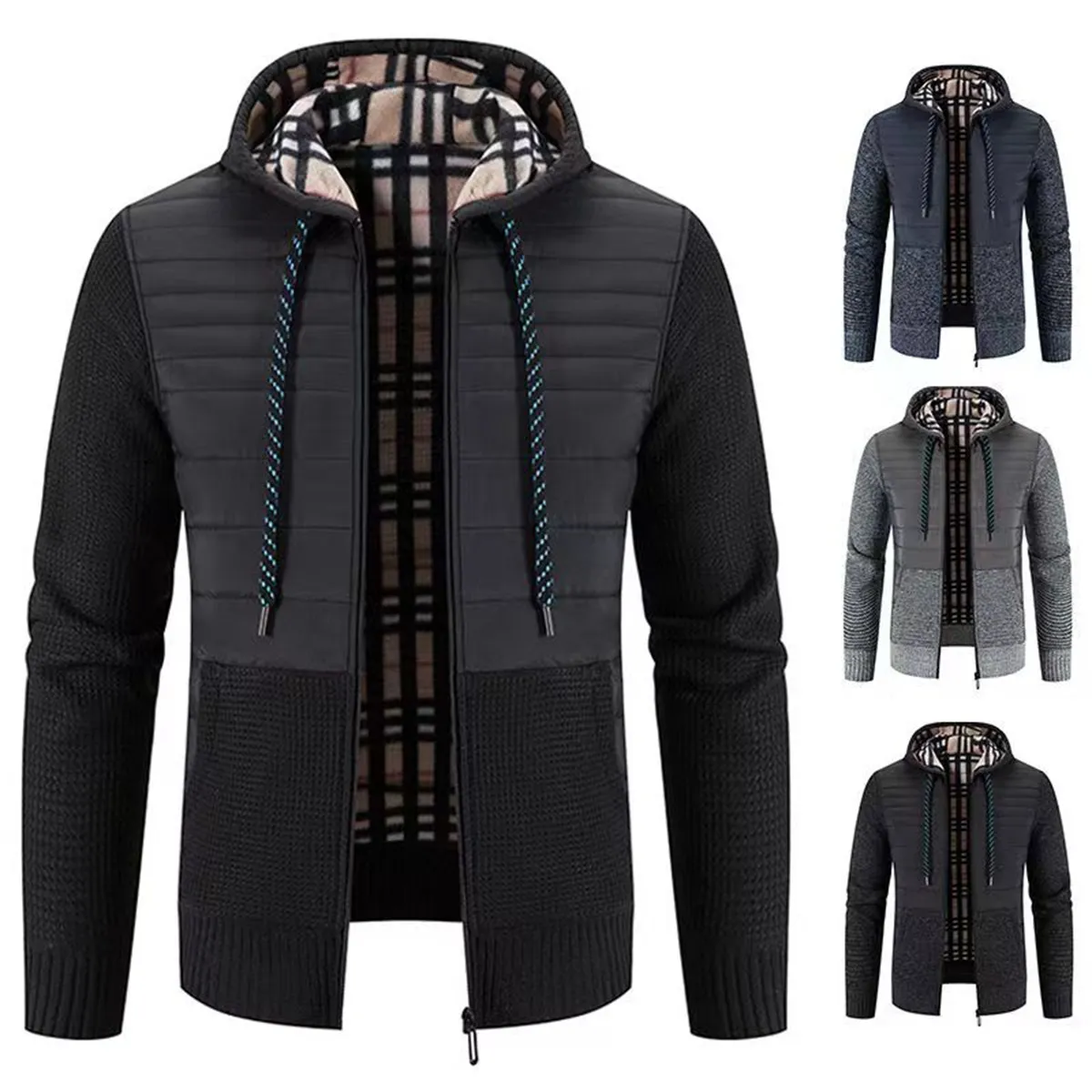 Herrjackor designer mens varm höst vinter coas windrunner mode ullduk sport vindbrytare casual blixtlås jacka klädrock plus storlek