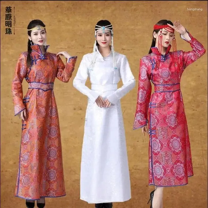 Ropa étnica Etiqueta de bienvenida de Mongolia Vestido de estilo femenino