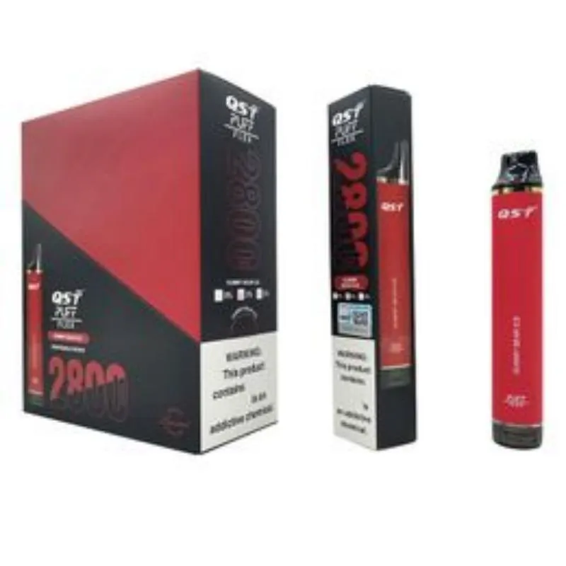 Orijinal QST Puff Flex 2800 E Sigara 0% 2% 5% 5 Tek Kullanımlık Vape Yetkili 28 Renk