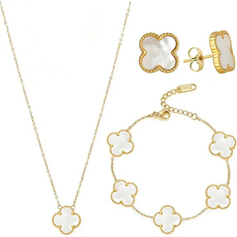 Luxe Elegante Liefde Cijfer Kristallen Ketting Set Voor Vrouwen Mode Roestvrij Stalen Hanger Trend Designer Vrouw Huwelijkscadeau Sieraden Geen Doos