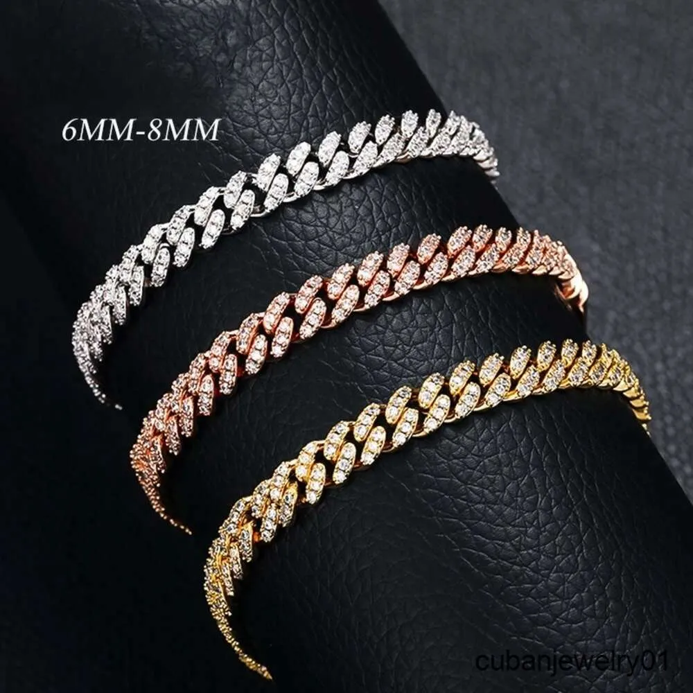 Designer-Schmuck Halskette Armband 6mm 8mm Mode Miami kubanische Kette Armband für Frauen Männer Hip Hop Schmuck Zirkonia Kette Geschenk Drop Shipping