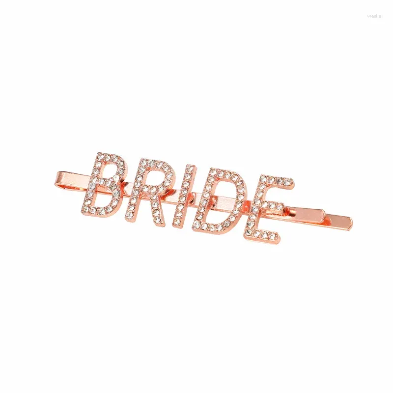 Party Favor 10st Women Lady Alloy Bride Hairpin Rhinestone Letter Hair Clip Headwear Accessories Wedding Favors