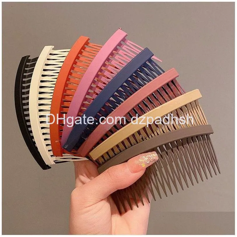 Accessoires de cheveux 20 dents bricolage en plastique inséré peigne mat chapeaux mode clip latéral givré pour les femmes livraison directe produits outils Dhpnm