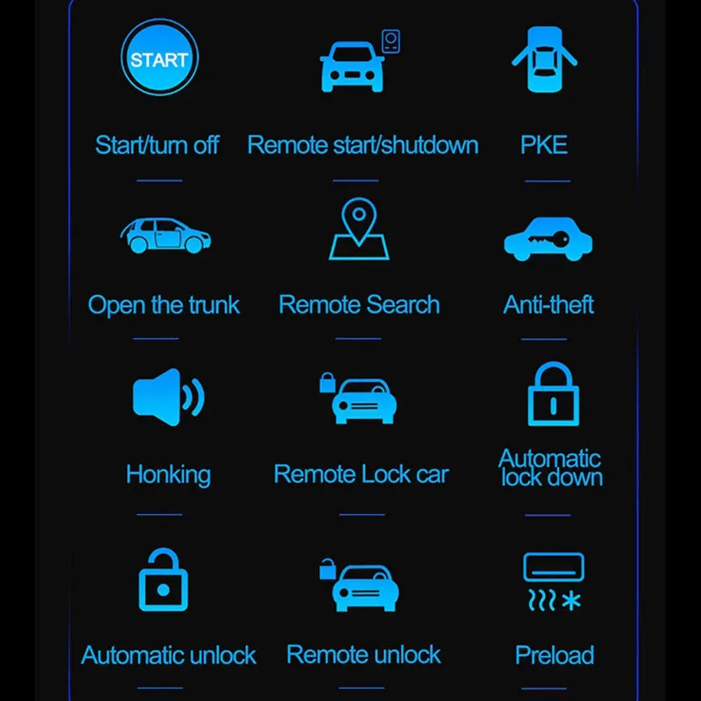 New New Car Remote Start Stop Kit Bluetooth Mobile Phone APP Control Engine Ignition Open Trunk PKE Keyless Entry Car Alarm