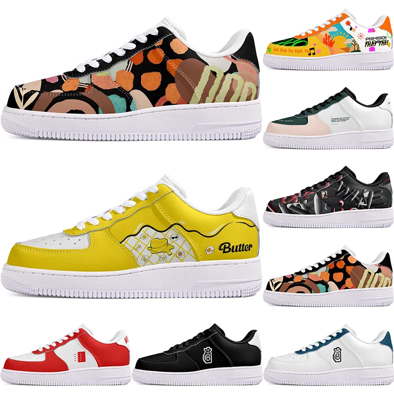 Chaussures de bricolage hiver noir belle automne hommes chaussures de loisirs un pour hommes femmes plate-forme baskets décontractées baskets de graffiti de dessin animé classique sport confortable 65666