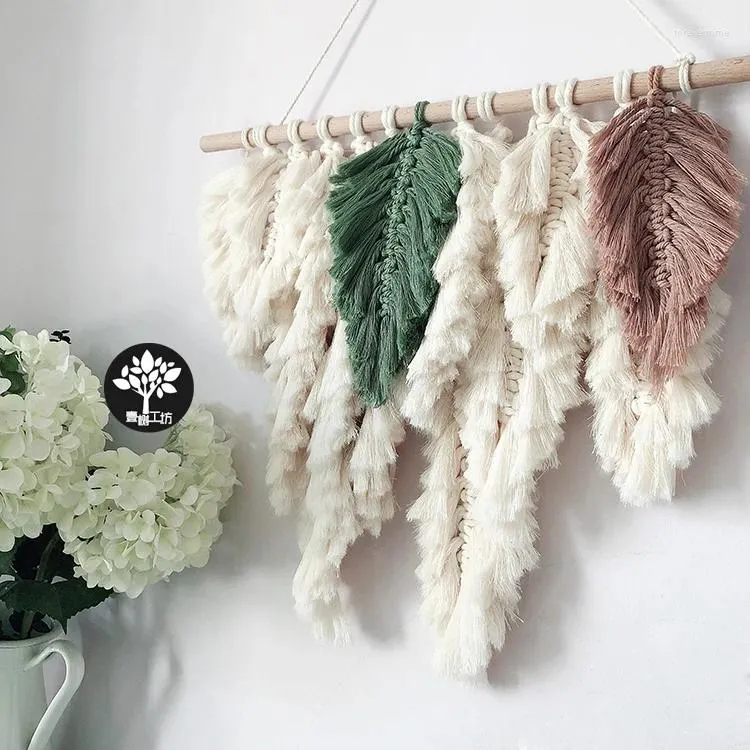 Tapestries Cotton Wall Hanging Decor Macrame Tapestry Feather Bohemian Headbroad Room Decoration