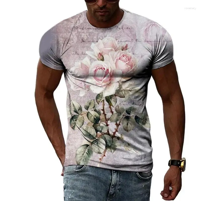 Men's T Shirts Summer Fashion Retro Literature And Art -shirt 3D Printing Casual Personality Round Neckline Short Sleeves Tees Tops