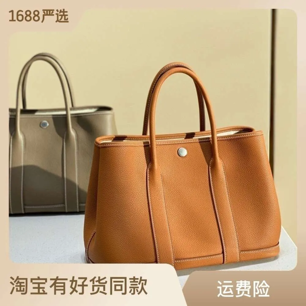 Totes Evening Bags High Order Genuine Leather Women's Garden One Shoulder Crossbody Tote Bag, Cowhide Handbag, Large Capacity Shopping Bag