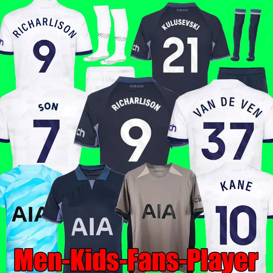 Son Maddison 23 24 Tottenham Football Soccer Jerseys Kulusevski Richarlison Pedro Porro 2023 Bentancur Romero Bissouma Kit Shirt Spurs Top Men Kids set 3xl 4xl