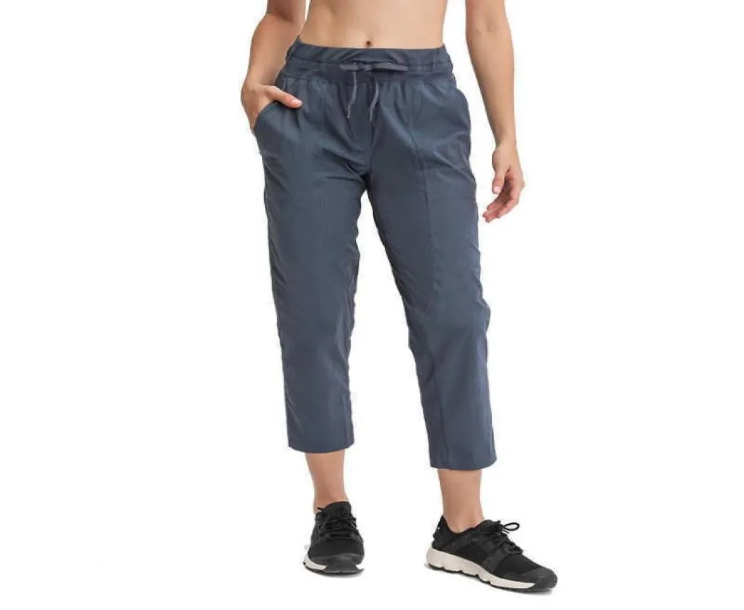 02 Pantalon court de yoga Capris de danse Studio Joggers Ceinture Cordon de serrage Ajustement personnalisé Sports d'entraînement en plein air Lâche Droit Capri3809952