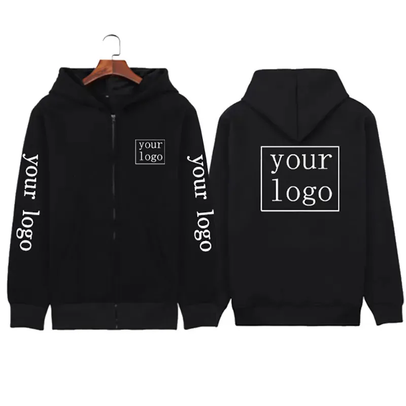 Mens Hoodies Sua própria marca de design / imagem personalizada com zíper com capuz Masculino casual camisa esportiva personalizada Texto impresso DIY jaqueta com zíper 231030