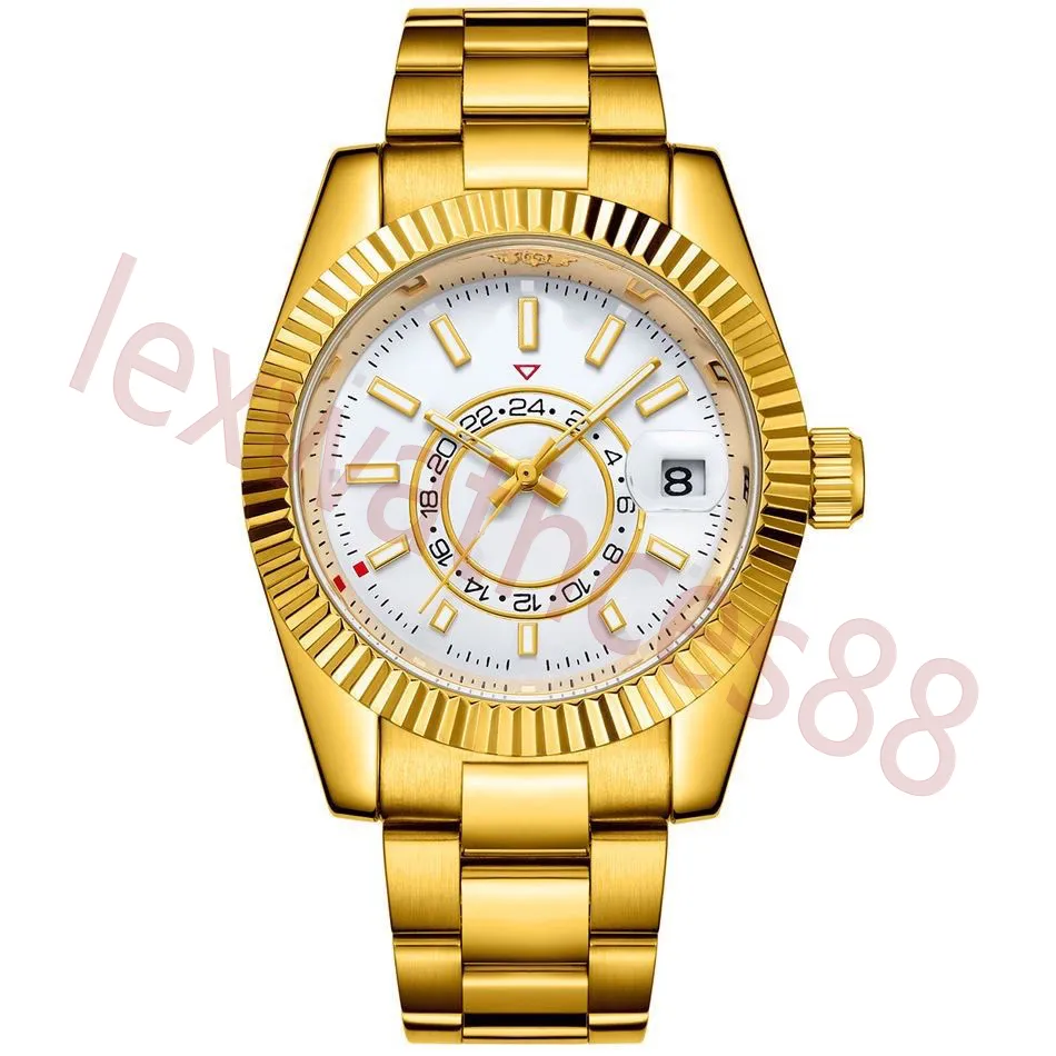 Bilek saatleri Erkekler Mavi Dial Ice Out Watchs Gold Watches Erkekler Elmas Lüks Mekanik Otomatik Hareket Top Marka Yüksek