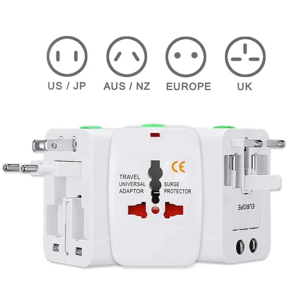 Seyahat Evrensel Duvar Şarj Cihazı Güç Adaptörü Fiş Surge Protector Universal International Seyahat Güç Adaptörü UK UK AB AU AC