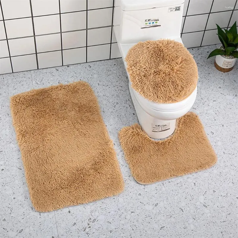 Bath Mats 3x Soft And Non-slip Bathroom Mat Odorless Machine Washable Quick-drying Fine Stitching Toilet