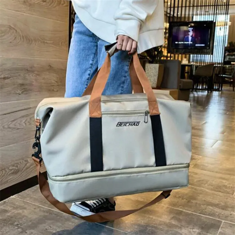 Large Capacity Yoga Gym Bag - Waterproof Nylon Travel Duffle for Women ...