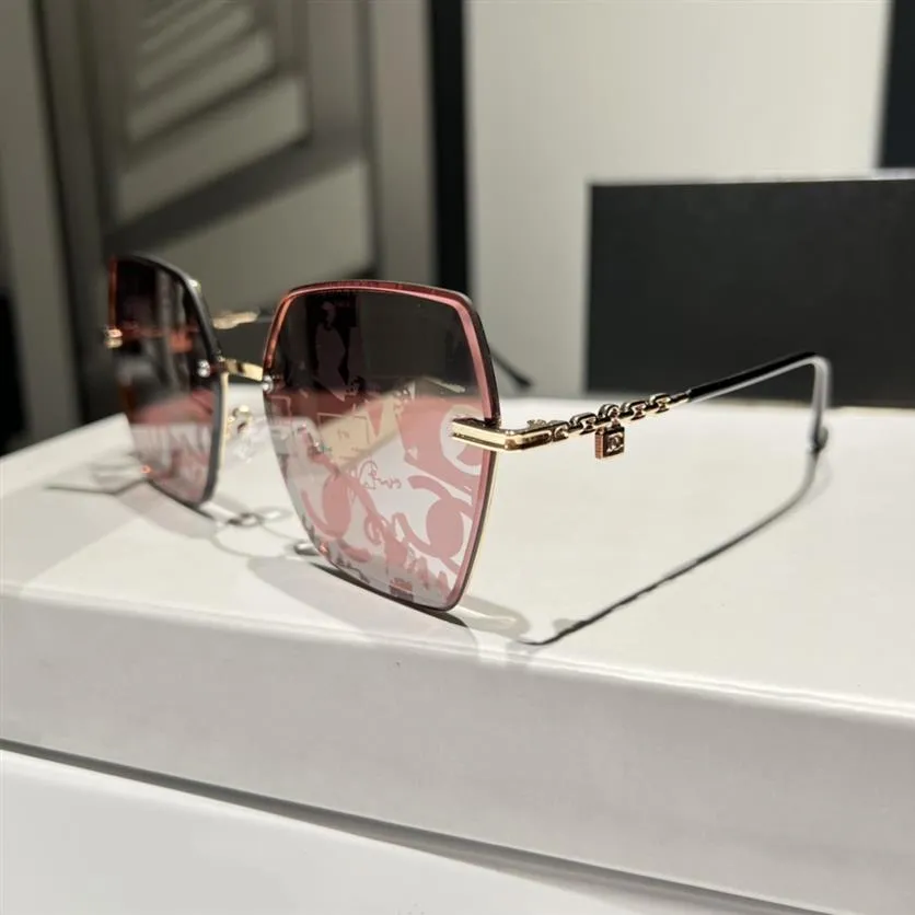 Gafas de sol de diseño de lujo para mujer, estilo clásico de moda de verano, gafas con montura de metal y tablones, protección UV Lens2365