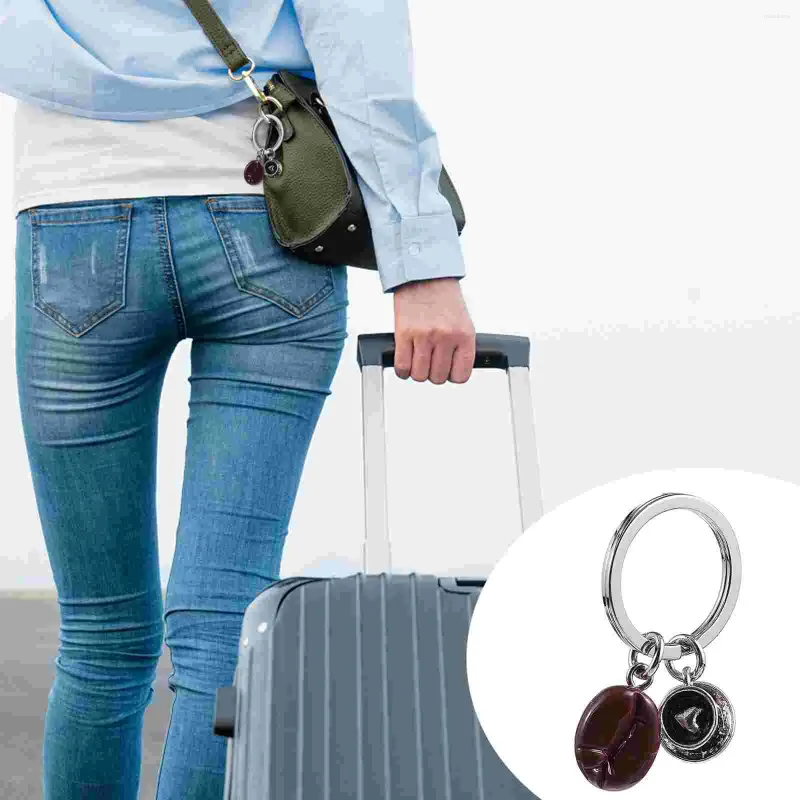 Keychains Metal Key Ring Coffee Bean Keychain Bag Accessory Accessories Fashion Holder Holder Gift Man Storage Lanyard