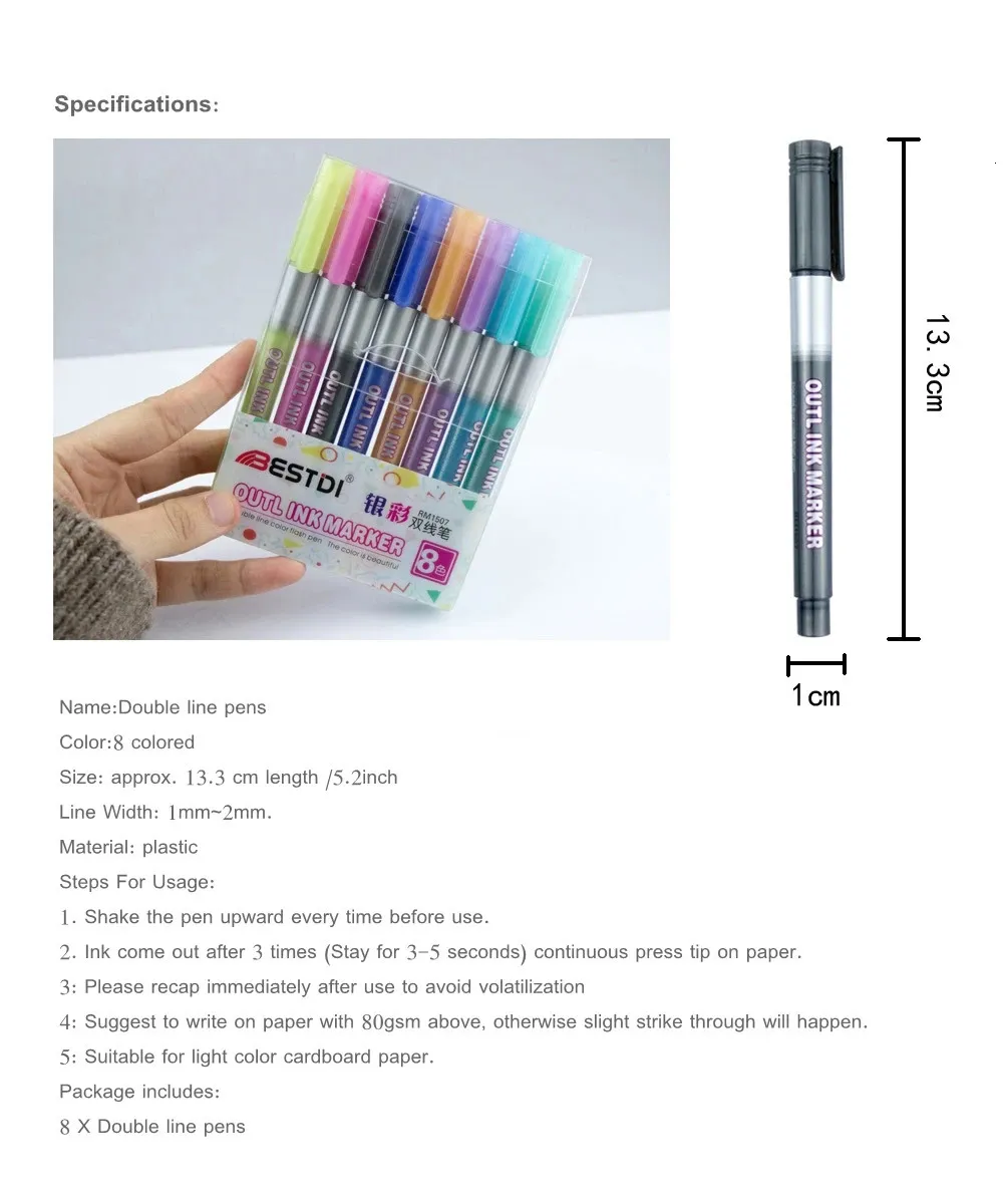 Wholesale Markers Double Line Outline Art Pen Marker Pen DIY Graffiti  Outline Marker Pen Highlighter Scrapbook Bullet Diary Poster Card 231030  From Nan0010, $38.12