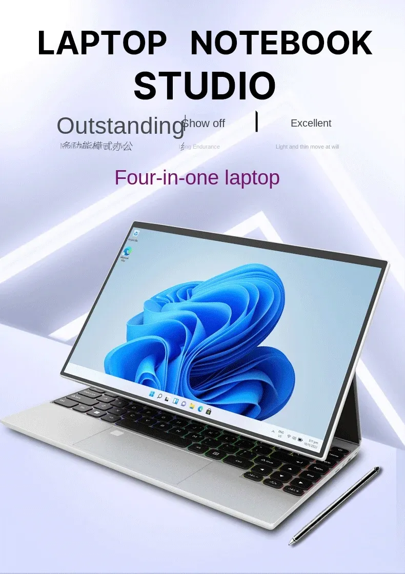 Notebook Touchscreen 14 Inch Foldable Laptop: High Performance 2 In 1 ...