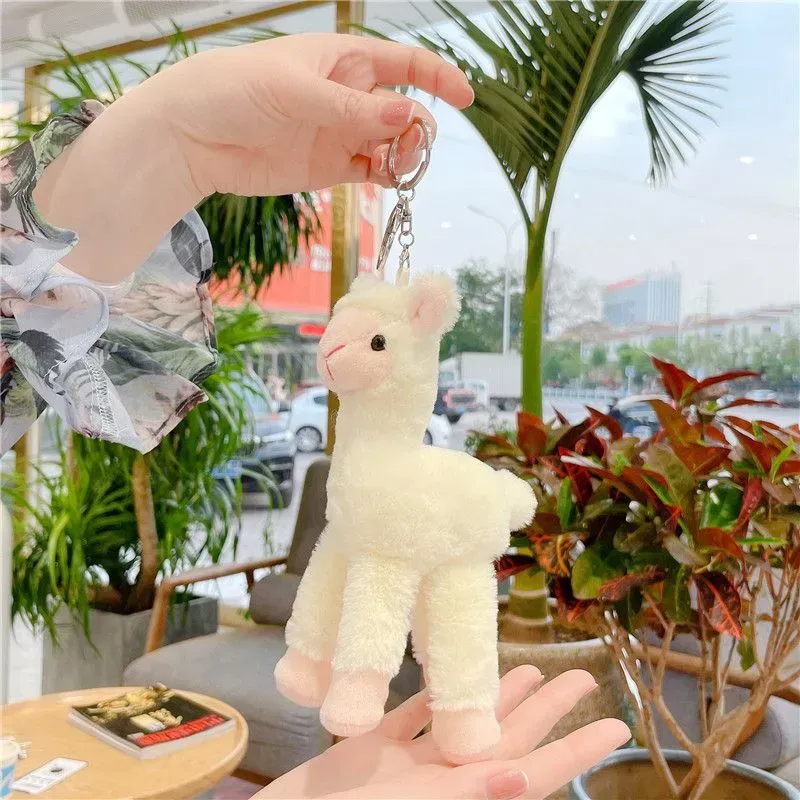 Cute Lovely Alpaca Keychains Plush Toy Japanese Alpacas Soft Stuffed Sheep Llama Animal Dolls keychain Doll 18cm