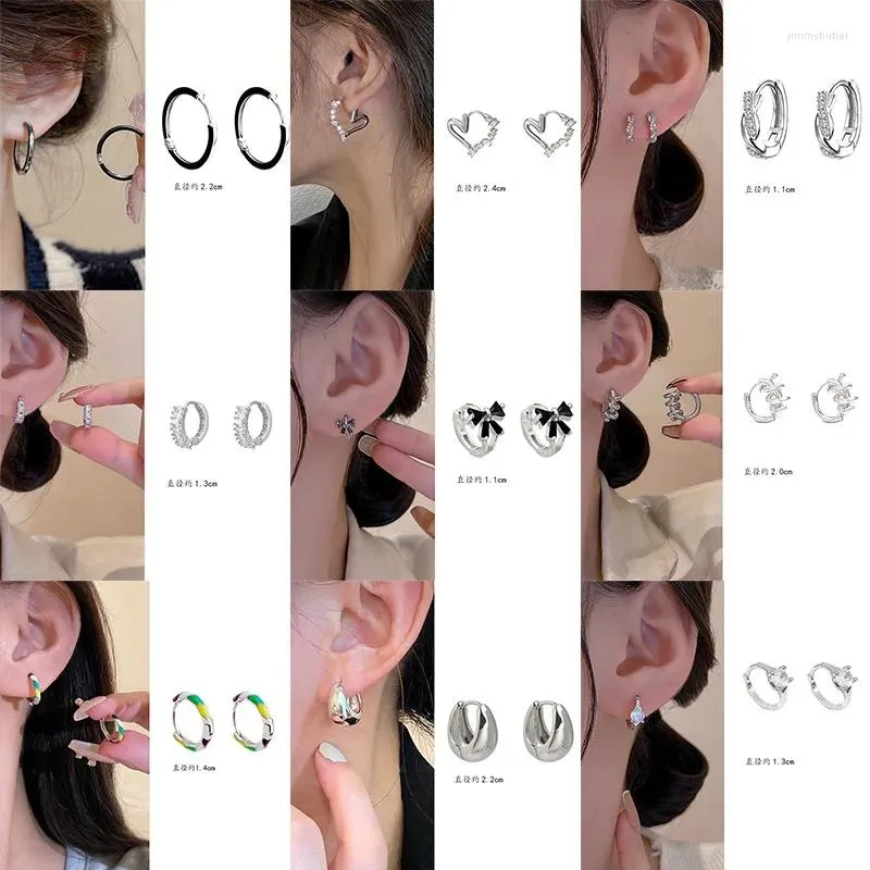 Boucles d'oreilles créoles, anneau d'oreille pour femme, argent S925, soins à l'aiguille