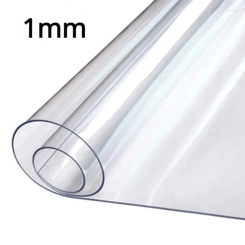 Tischdecke Matte Rechteckiger PVC-Teppich Silikon-Weichglas-Teppich Wasserdichte transparente Abdeckung für Zuhause Küche Esszimmer 1,0 mm