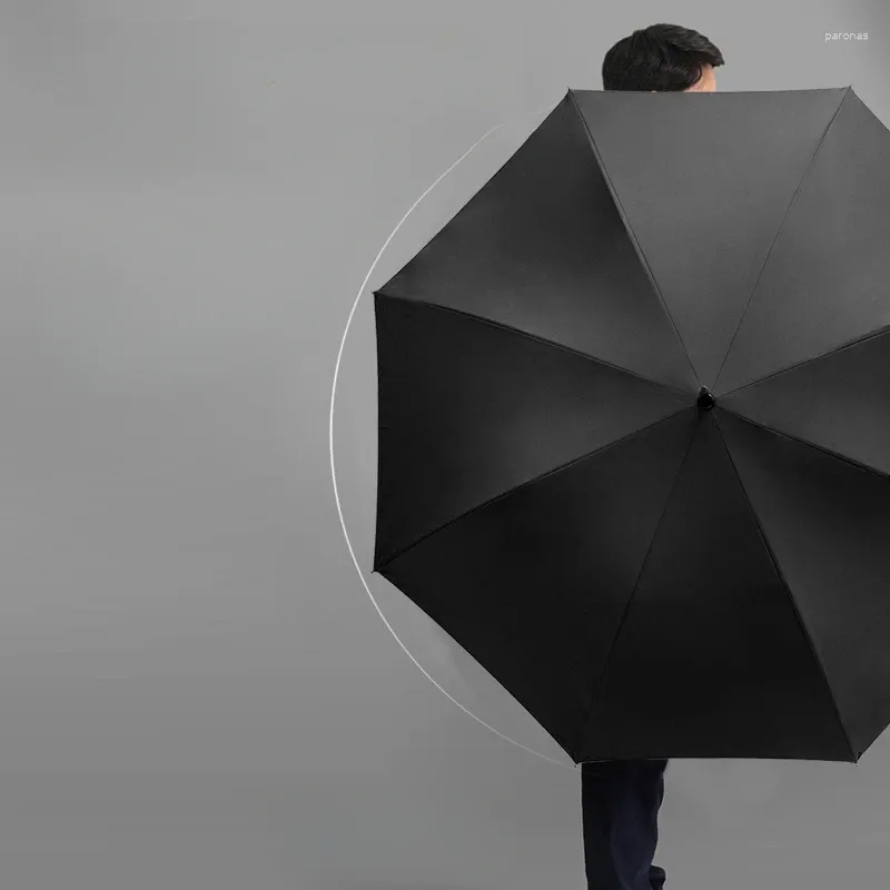 Parapluies Grand Parapluie Renforcé Épais Fort Coupe-Vent Longue Poignée Automatique De Luxe Vintage Hommes Durable Paraguas Rain Gear