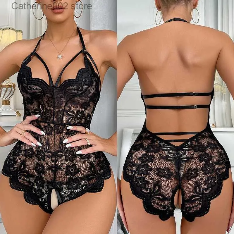 Ensemble sexy Lingerie sexy femmes sans entrejambe sous-vêtements coquins robe nuisette dentelle chaude body érotique Lingerie érotique Come Sex Bodys T231030