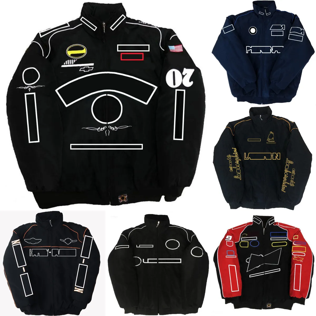 Giacca da corsa F1 Giacca da moto stile college Giacca da ricamo completa Abbigliamento da squadra MOTO Giacca fuoristrada calda antivento autunno inverno