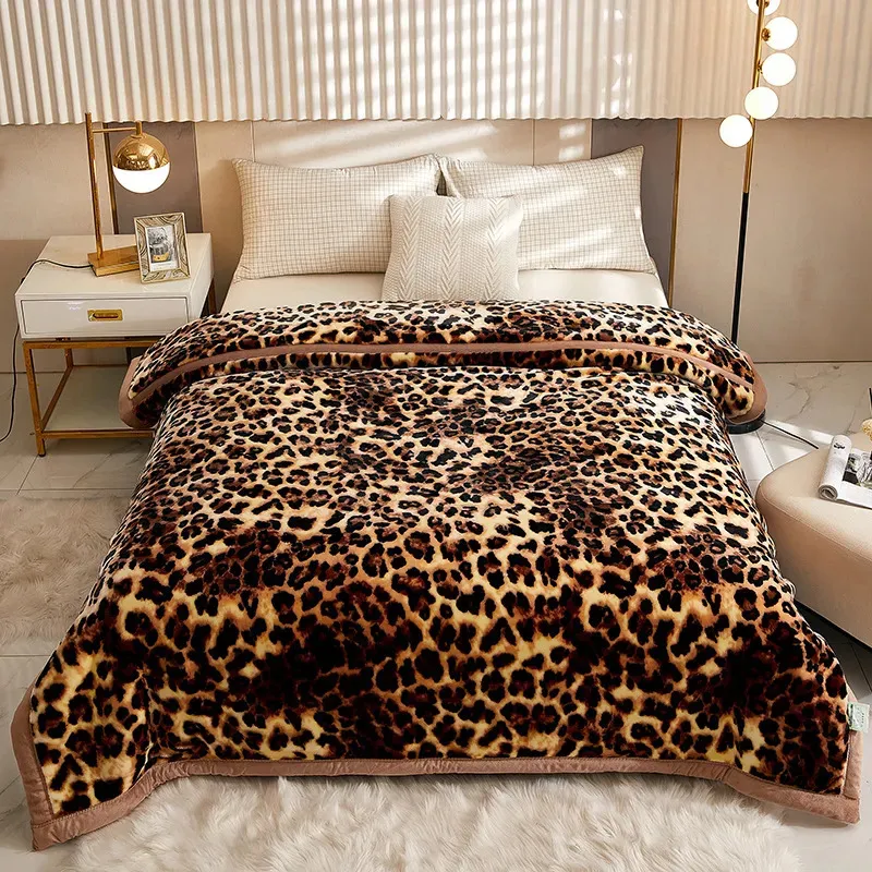 Mantas Nordic Súper suave Manta de piel sintética Hogar de lujo Decorativo Invierno Cálido Felpa gruesa para cama Sofá Estampado de leopardo Edredón 231030