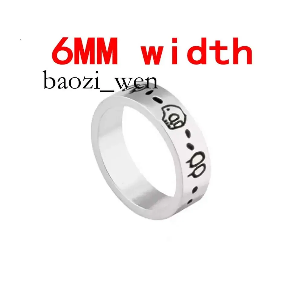 Classic Mens Designer Love Rings for Women Ghost Skull Ring Plated Vintage Sier Letter Fashion Unisex